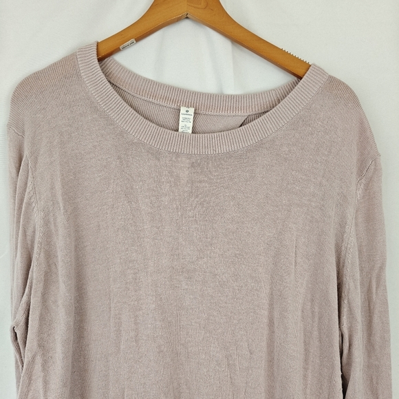 Lululemon Bring It Backbend Sweater Women 10 Pullover Pink Cashmere Open Back - Picture 11 of 15